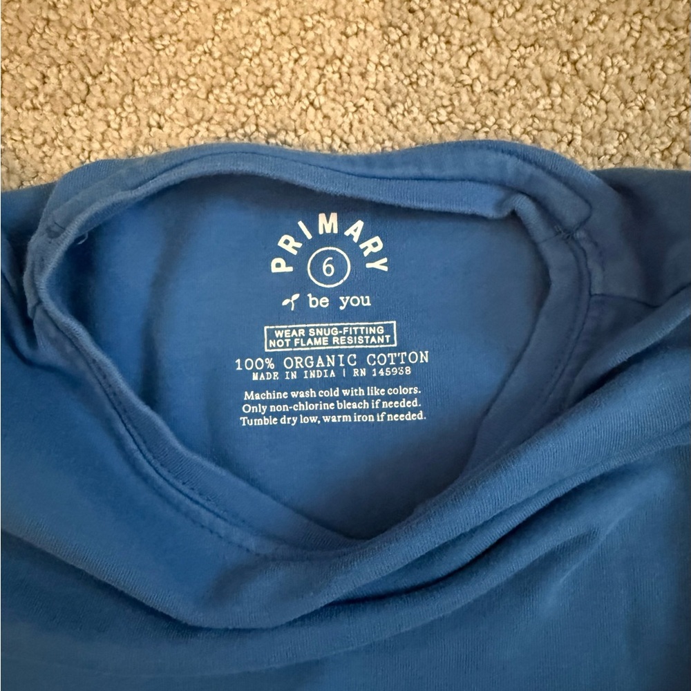 Primary Green and Blue Kids Unisex Pajama Sets (2) 100% Organic Cotton - Size 6 - Picture 9 of 10